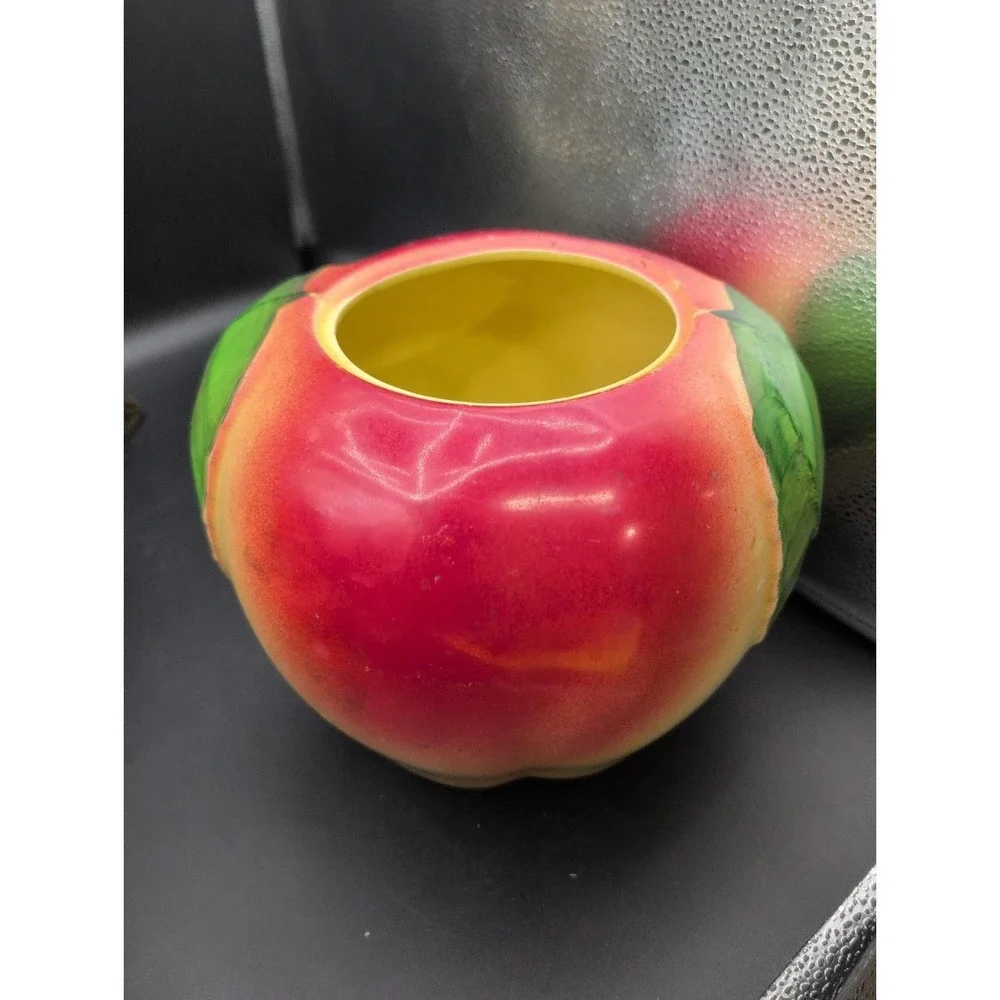 Vintage 1940s Hull Blushing Apple Cookie Jar NO LID Utensil Holder Flower Pot